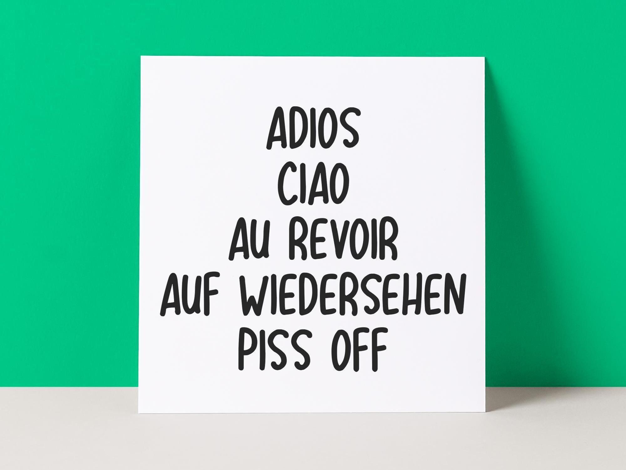 Funny Leaving Card | Rude Goodbye Card, image size:2000x1500