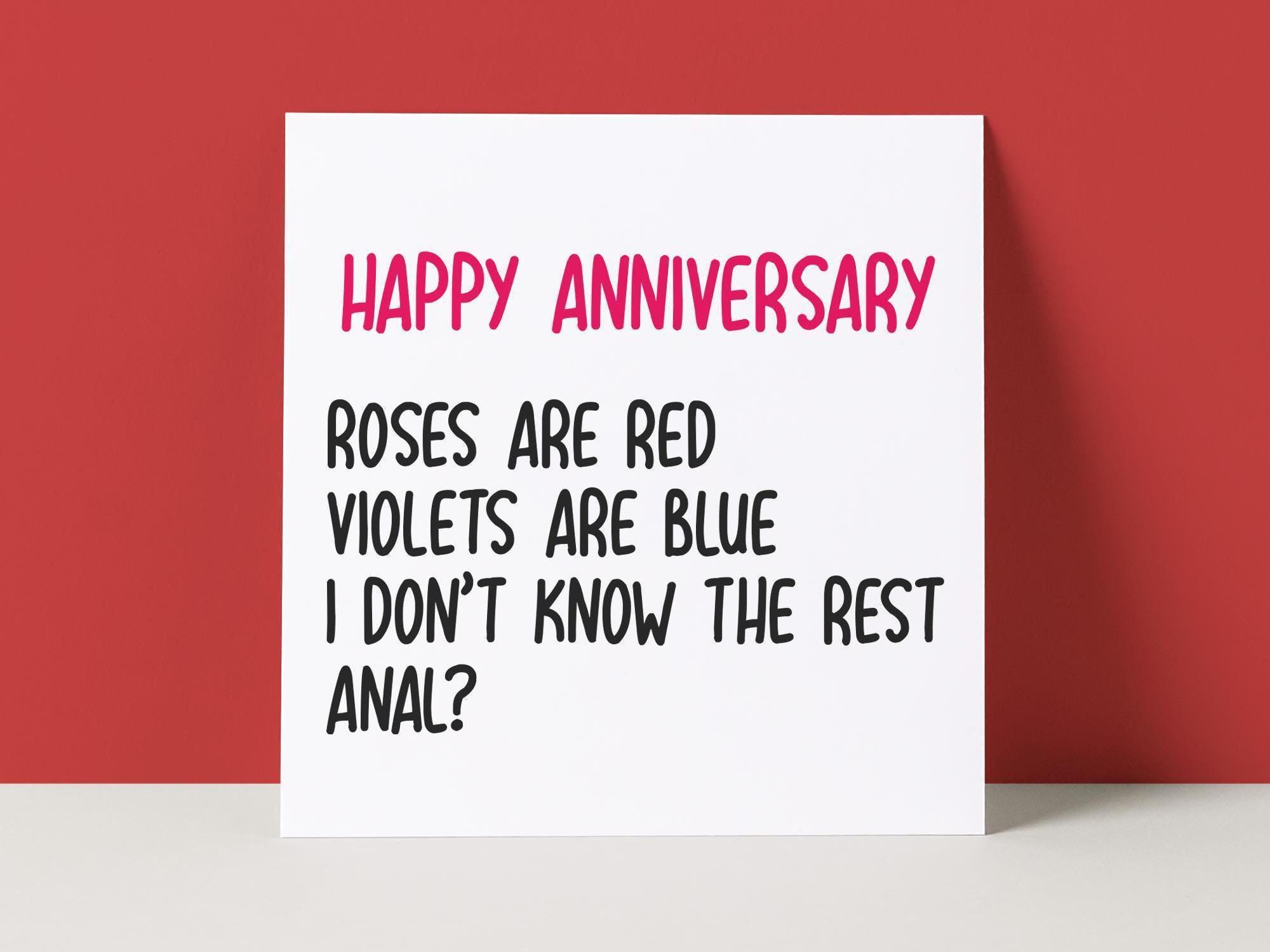 Anal Poem Funny Anniversary Card | Rude Anniversary Card