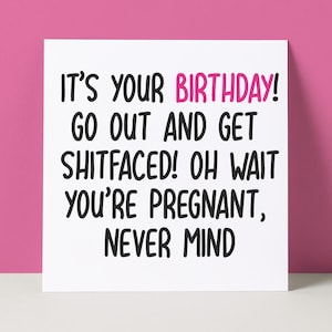 Carte d'anniversaire drôle | Anniversaire de grossesse | Carte d'anniversaire sobre