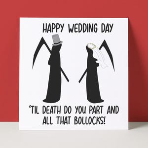 Carte de mariage drôle | Faucheuse | Carte de mariage grossière