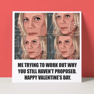 Math Lady Meme pas fiancée | Carte de Saint-Valentin drôle | Carte de Saint-Valentin grossière