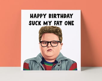 Stranger Things Birthday Card: Dipshit Derek Turnbow Funny Suck My Fat One