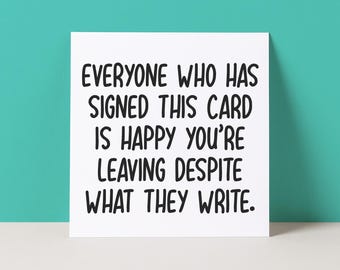 Funny Leaving Card: Rude Colleague Farewell