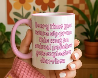 Funny Animal Lover Mug - Dark Humour - Animal Rights Gift - The Wonky Portrait Club