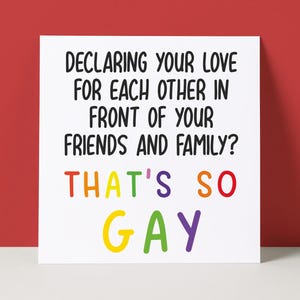 Carte de mariage LGBTQ drôle | Mariage homosexuel | Carte LGBTQ