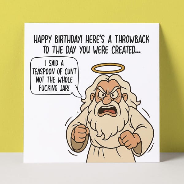 Rude God Birthday Card | Funny Offensive Humor