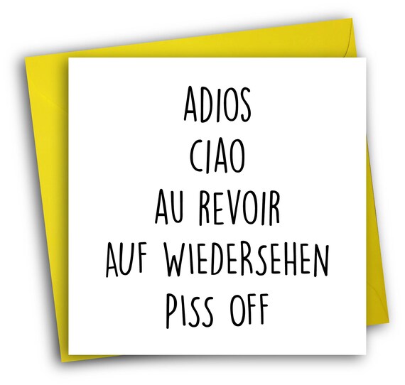 Lustige Abschied Karte / Karte / GrußKarte Etsy