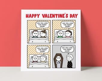 Funny Valentine's Day Cartoon - Neurotic Partner Front Door
