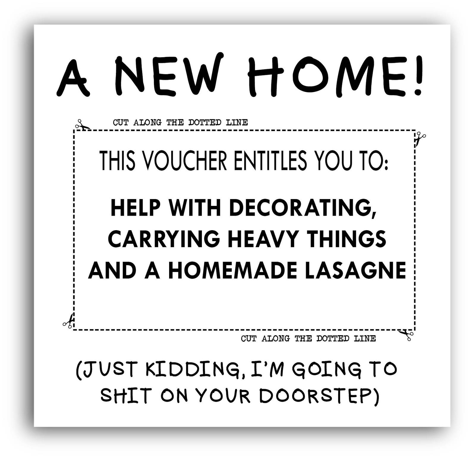 Funny New Home Card/ Joke New Home Card Etsy UK