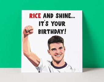 Tarjeta de cumpleaños del Mundial - Declan Rice, selección inglesa de fútbol