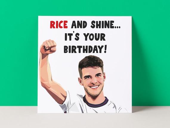 World Cup Birthday Card - Declan Rice England Football