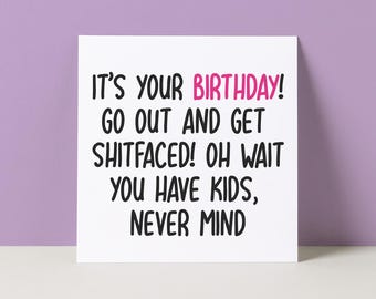 Carte d'anniversaire drôle pour maman | carte d'anniversaire grossière | Carte pour maman-amie