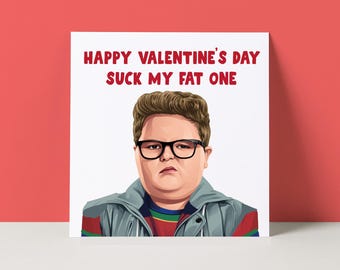 Stranger Things Valentine's Day Card: Dipshit Derek Funny Suck My Fat One