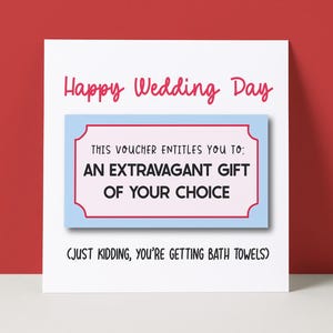 Carte de mariage drôle | Bon pour carte de mariage | Serviettes de bain