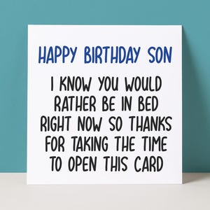 Carte d'anniversaire amusante pour fils | carte d'anniversaire pour adolescent | Anniversaire d'un fils adolescent