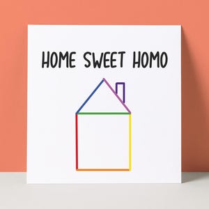 Nouvelle carte d'accueil amusante | Carte LGBTQ pour nouvelle maison