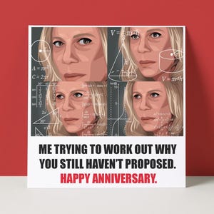 Meme Math Lady Anniversary Card: Funny Rude Card