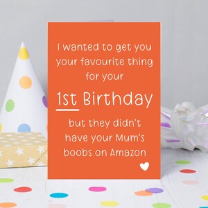 1ère carte d'anniversaire drôle | Premier anniversaire | Carte rigolote pour enfants