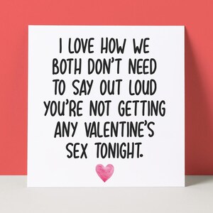 No Valentine&#39;s Sex Card | Funny Valentine&#39;s Day Card | Rude Valentine&#39;s Card