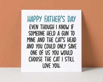Funny Cat Dad Father's Day Card