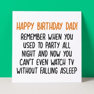 Carte d'anniversaire drôle de papa | Fêtard | Anniversaire vieux papa