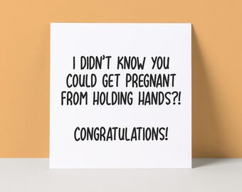 Funny Pregnancy Congratulations Card: Holding Hands