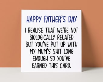 Funny Stepdad Father's Day Card: Rude Card for Him
