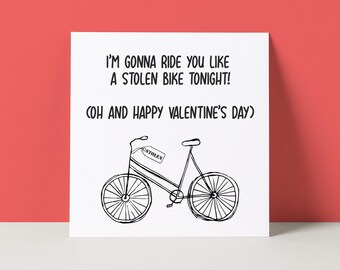 Funny Bike Valentine's Day Card: Rude Love Card