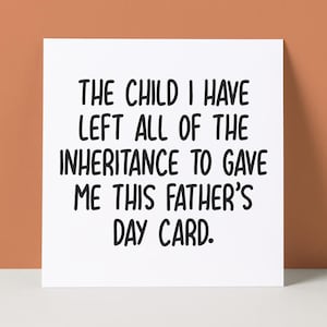 Carte drôle de fête des pères | Carte d'enfant préférée | Carte d'héritage drôle