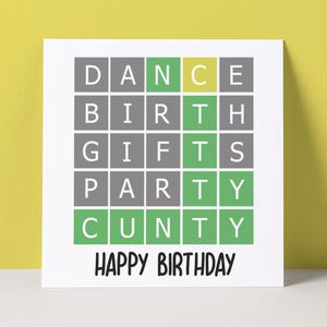 Wordle Birthday Card | Rude Birthday | Wordle Funny