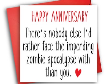 Anniversary Zombie Card/ The Walking Dead/ Anniversary