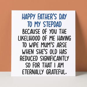 Funny Stepdad Father's Day Card: Rude Humor image 1