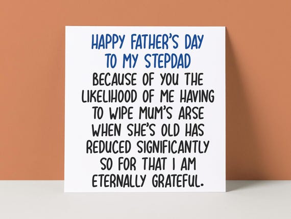 Funny Stepdad Father's Day Card: Rude Humor