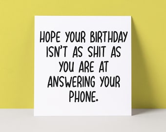 Funny Birthday Card | Answering Phone | Rude Birthday