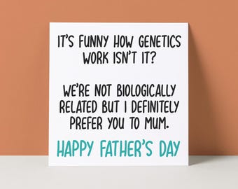 Funny Stepdad Father's Day Card: Genetics Humor