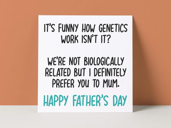 Funny Stepdad Father's Day Card: Genetics Humor