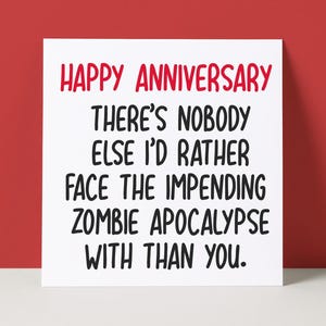 Funny Zombie Apocalypse Anniversary Card
