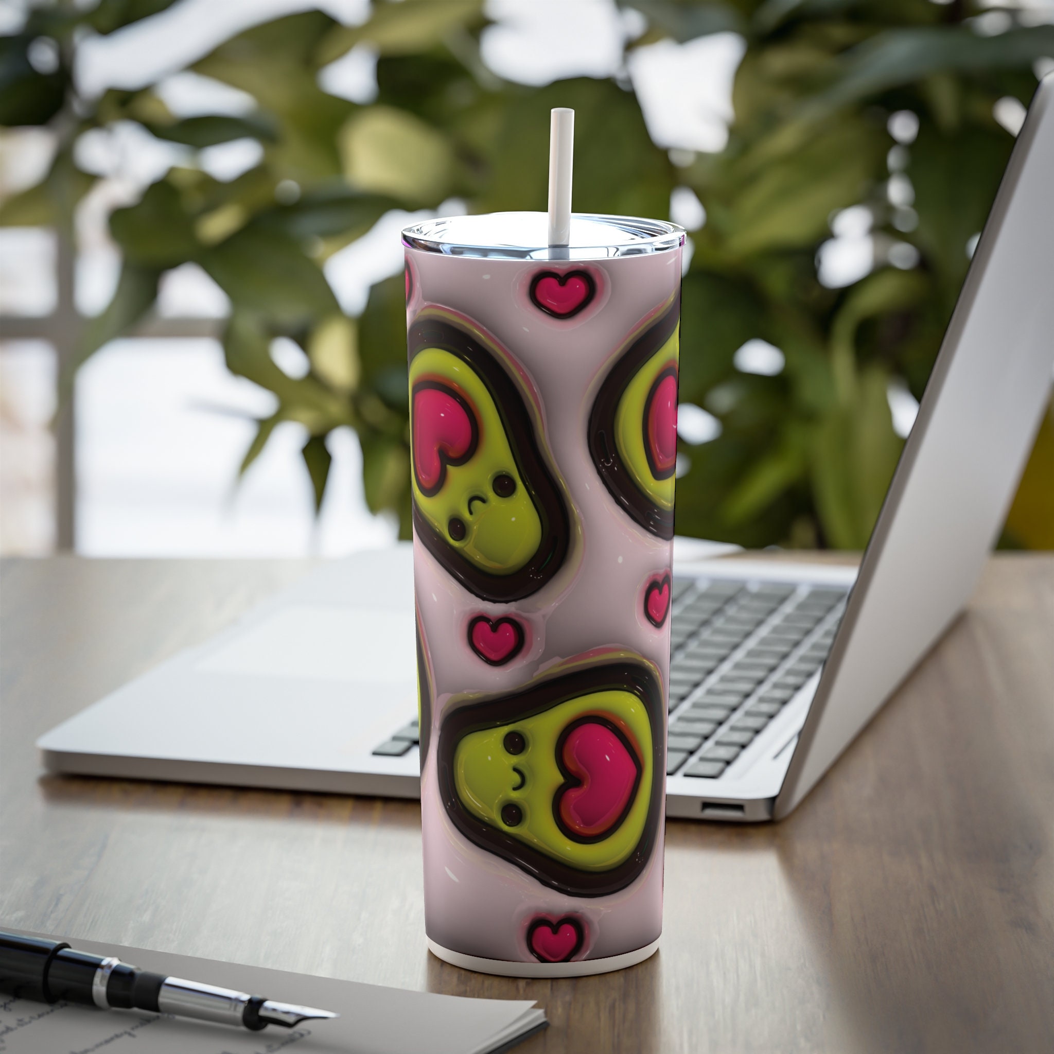 Pink Avocado 3D Puff Tumbler – Mystery Decals & Apparel