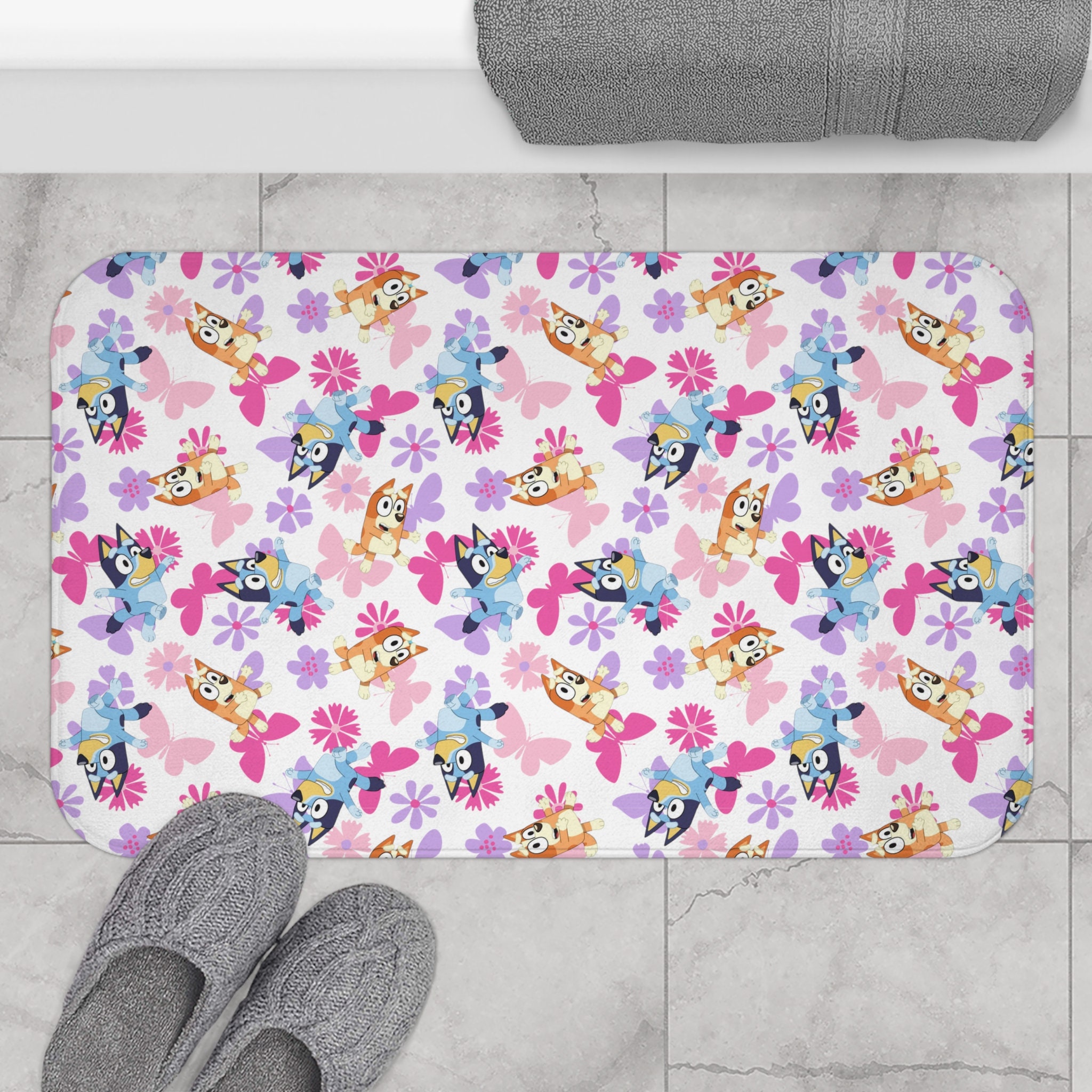 Heeler Sisters Bath Mat, BlueyDad & Bingo Bathroom