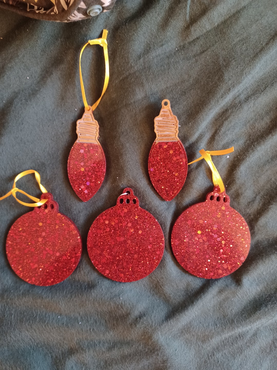 Resin Christmas Tree Holiday Ornaments Etsy