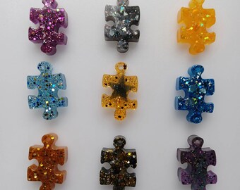 Resin Puzzle Piece Pendant #4