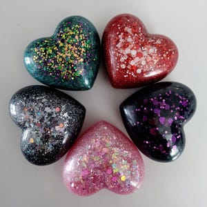 Heart-Shaped Resin Decorative Paperweights or Magnets