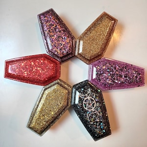 Coffin-shaped Resin Trinket Box with Removable Lid
