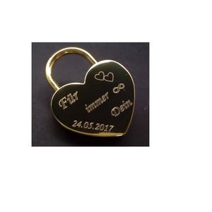 Love lock with engraving, personalized lock, bridge lock image 2