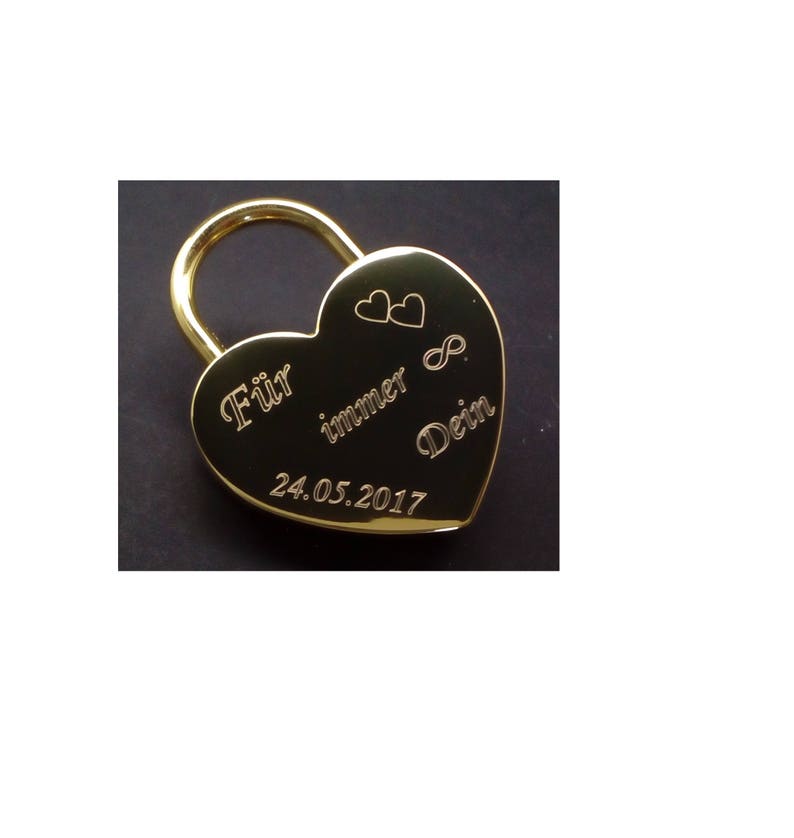 Love lock with engraving, personalized lock, bridge lock image 2