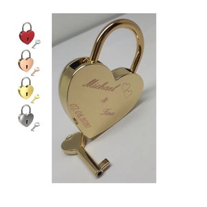 Love lock with engraving, personalized lock, bridge lock image 1