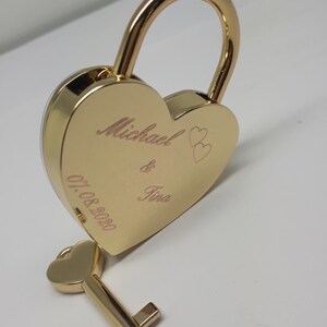 Love lock with engraving, personalized lock, bridge lock image 8