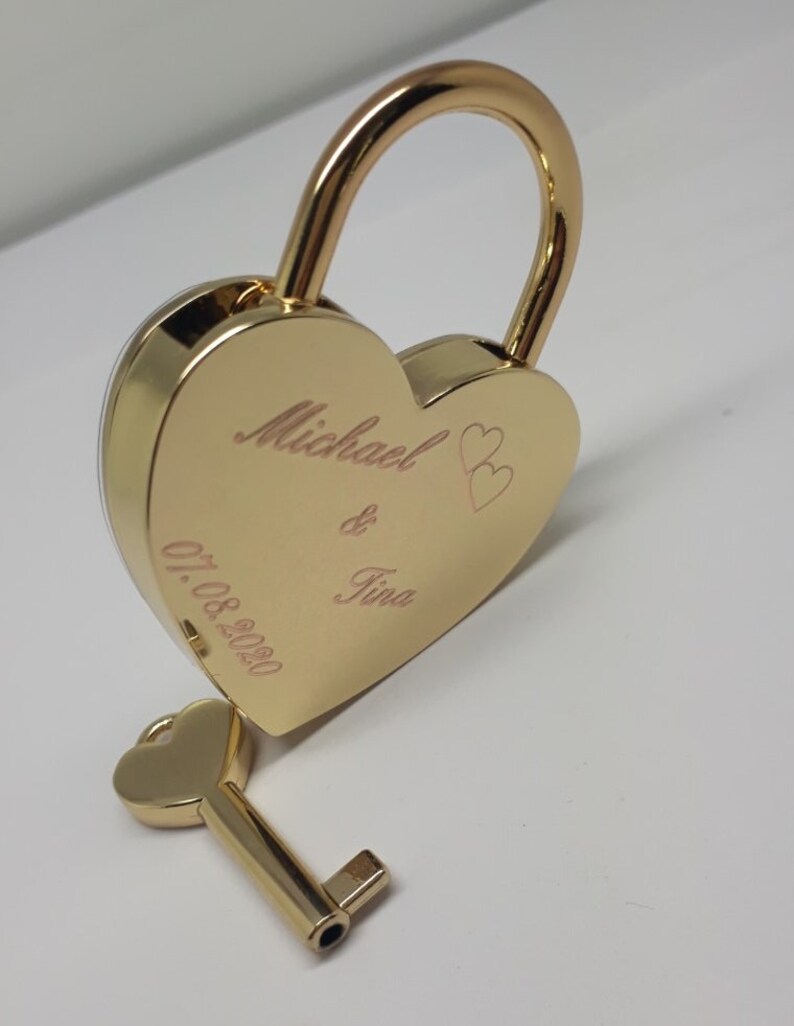 Love lock with engraving, personalized lock, bridge lock image 8