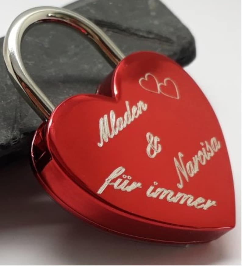 Love lock with engraving, personalized lock, bridge lock image 9