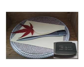 Letter opener made of metal with desired engraving gift